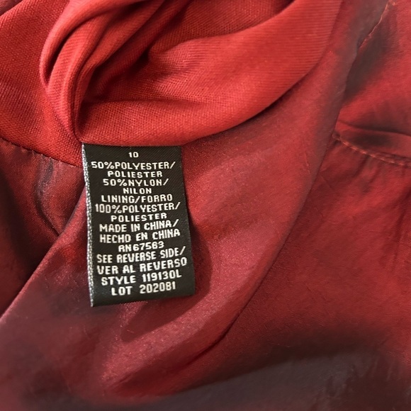 Dress Barn Holiday cocktail metallic burgundy fully lined dress Sz-10.  X9 - Picture 10 of 13